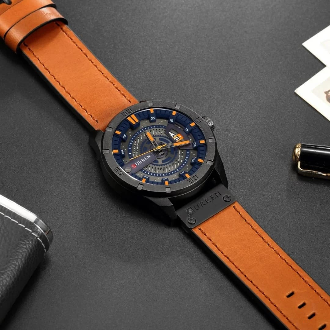 CURREN 8301 Classic Chrono Men’s Leather Watch 2