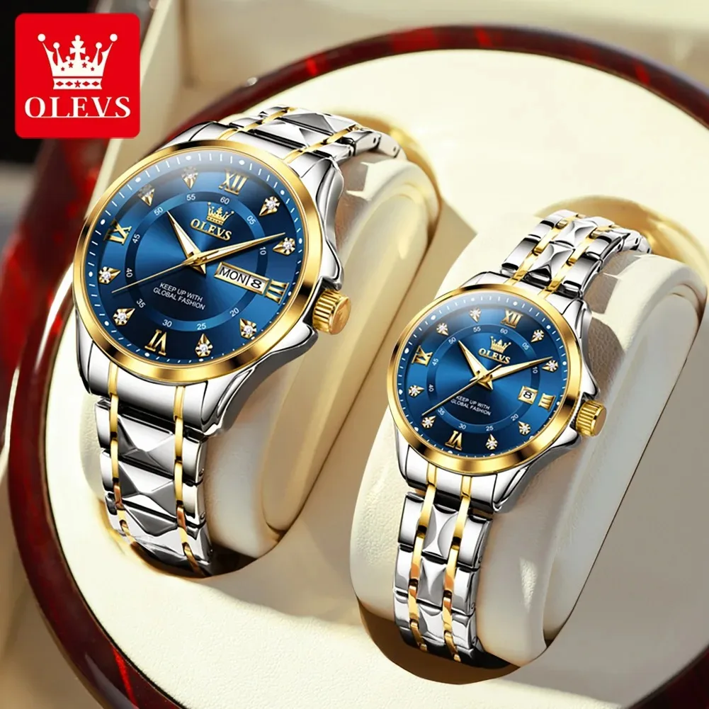 OLEVS 2906 Luxury Couple Watch Set