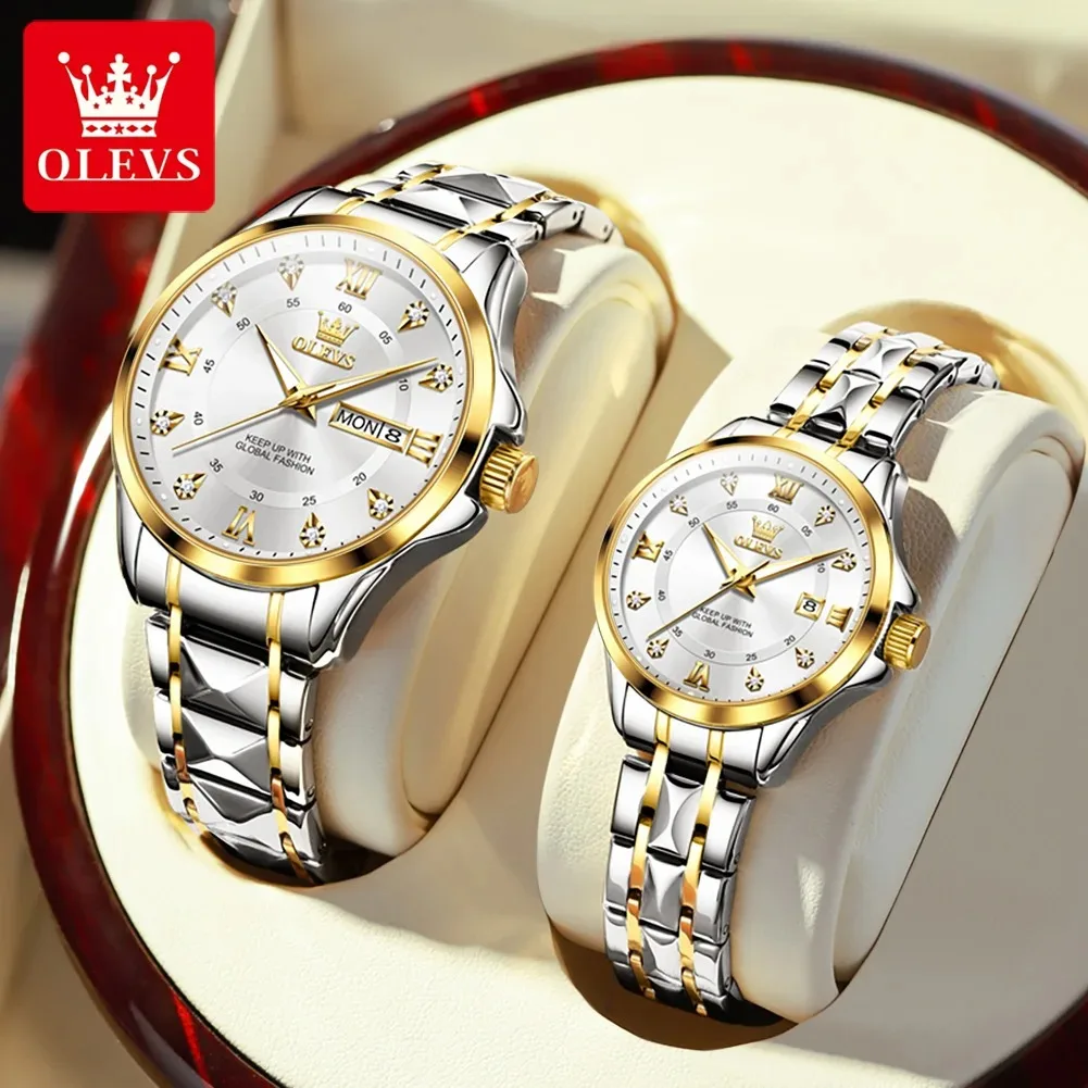 OLEVS 2906 Luxury Couple Watch Set 2