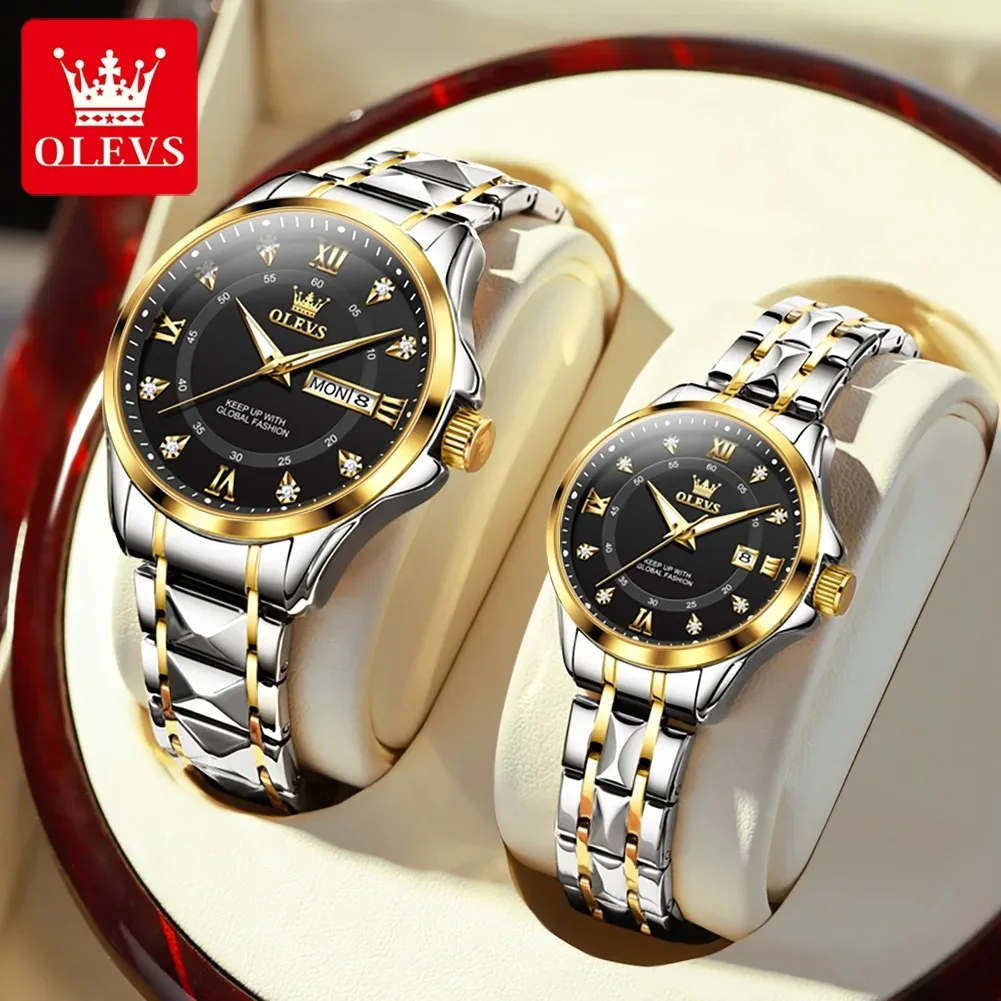 OLEVS 2906 Luxury Couple Watch Set 3