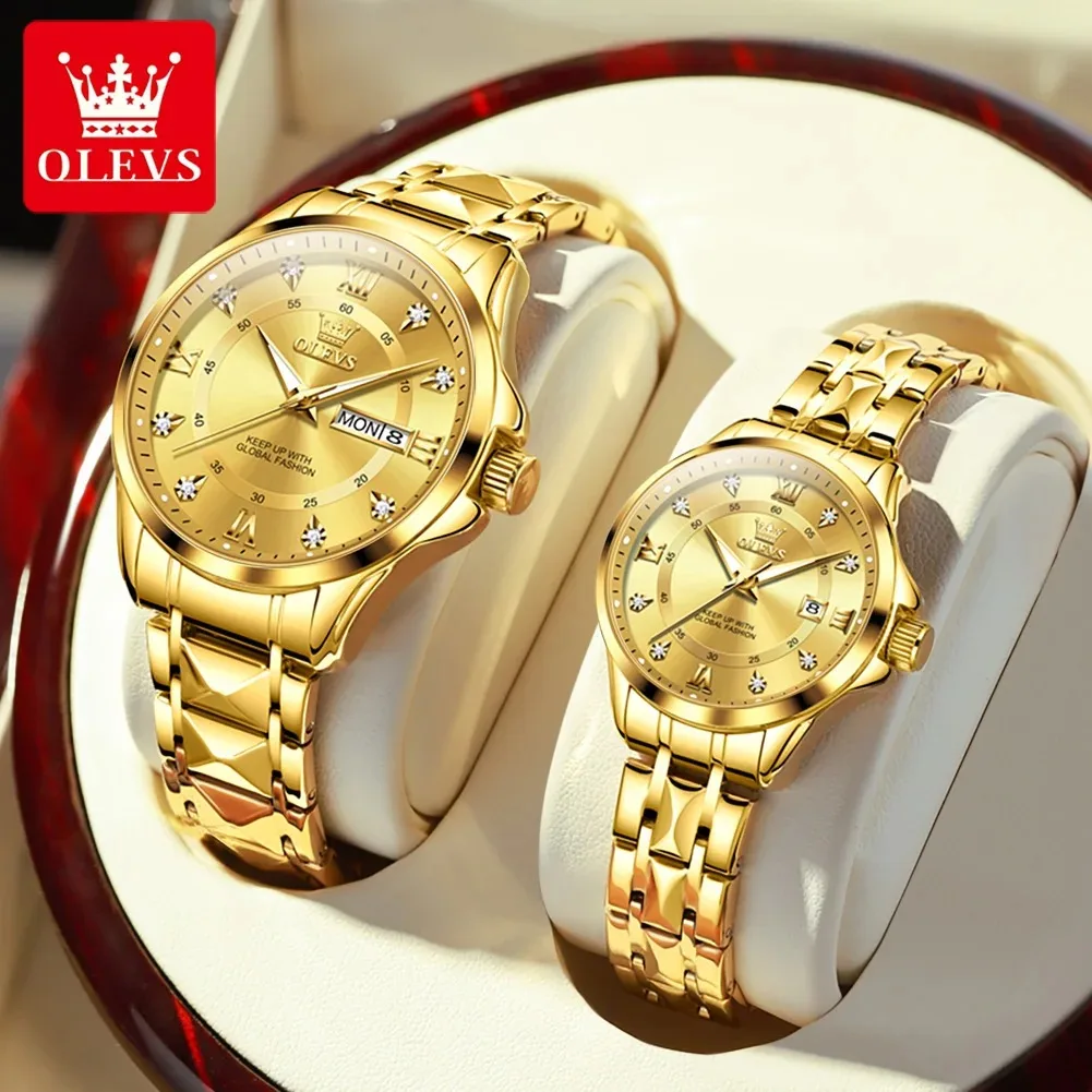 OLEVS 2906 Luxury Couple Watch Set 4
