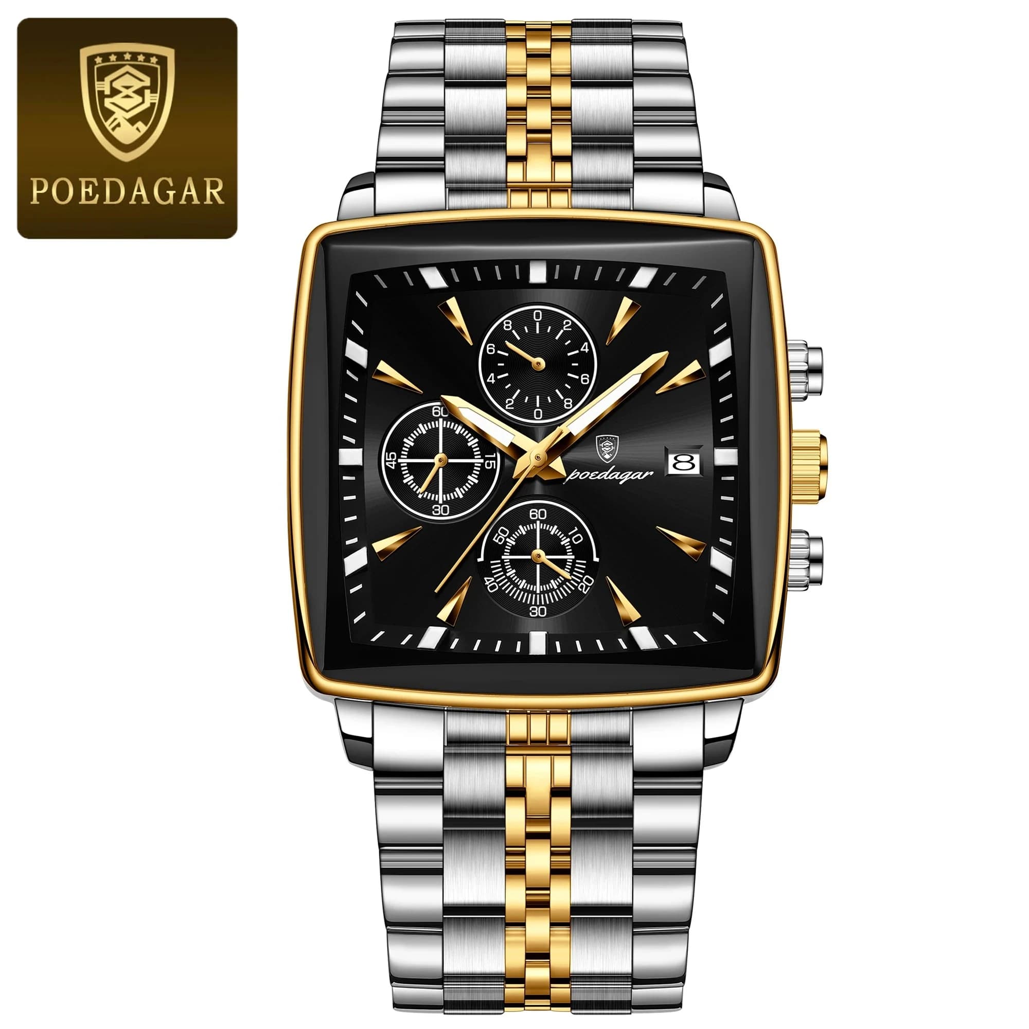 POEDAGAR 866 Luxury Square Chronograph 2