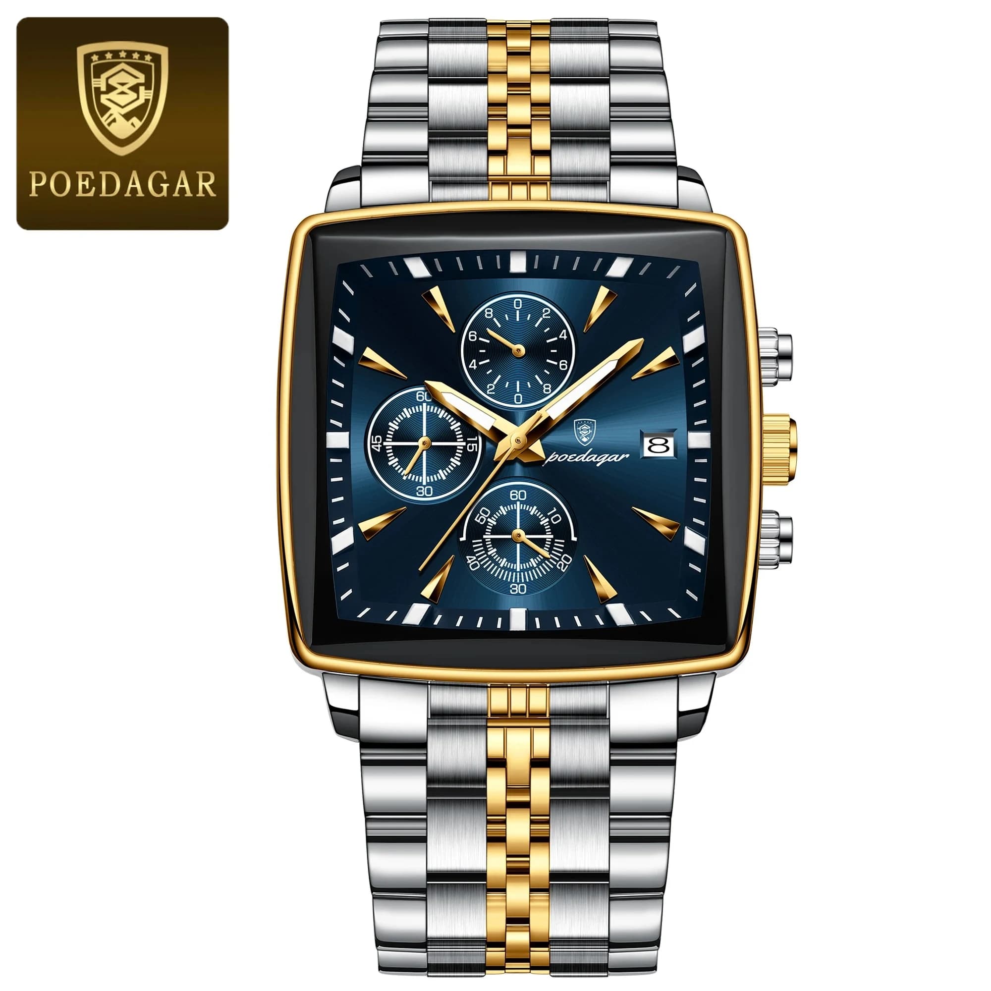 POEDAGAR 866 Luxury Square Chronograph 3