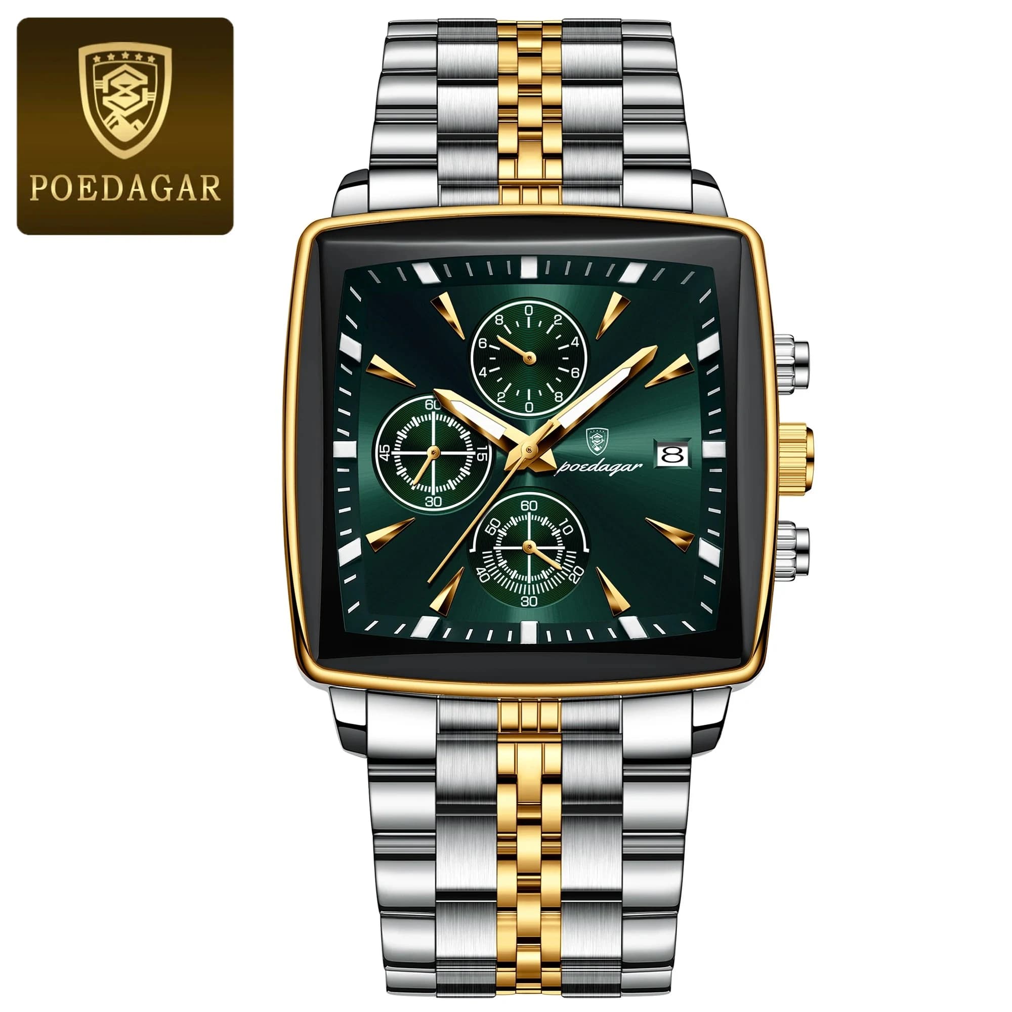 POEDAGAR 866 Luxury Square Chronograph 4