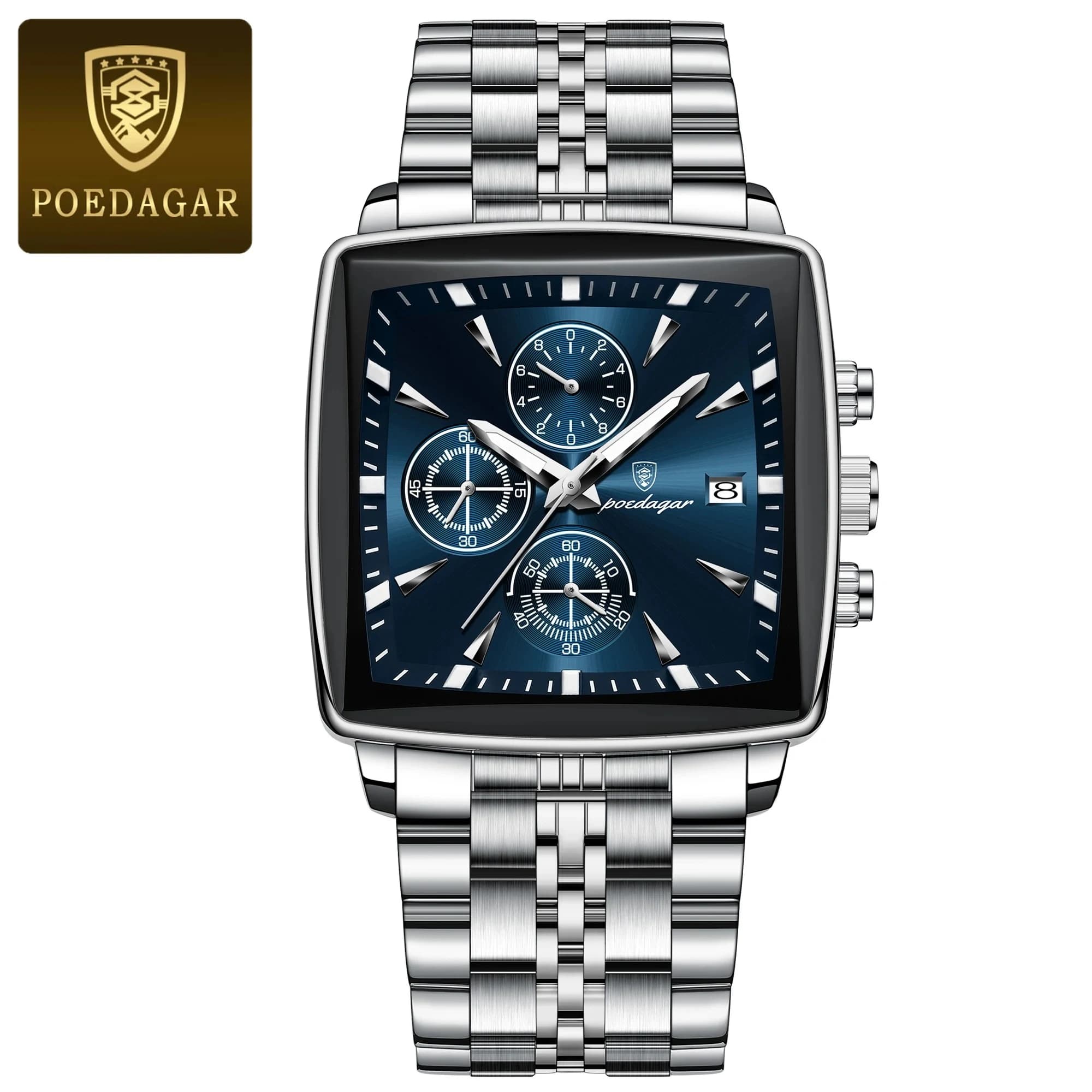 POEDAGAR 866 Luxury Square Chronograph 9