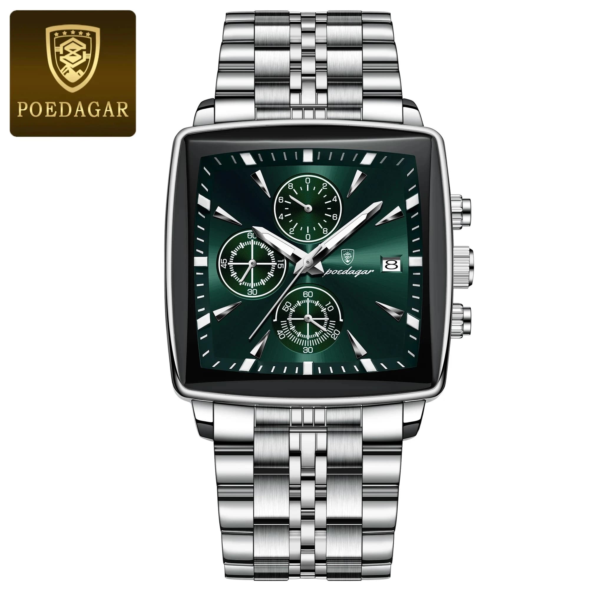 POEDAGAR 866 Luxury Square Chronograph 10