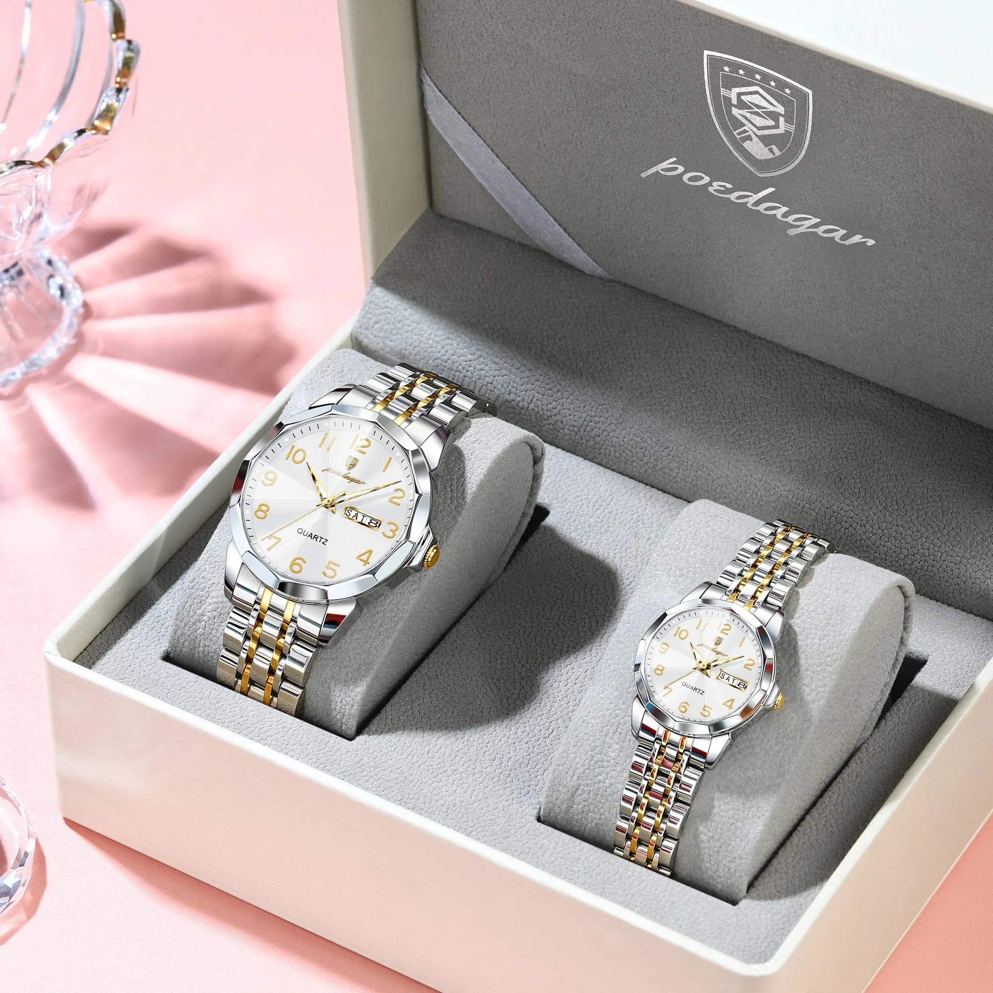 POEDAGAR 852 Couple's Watch Set 3