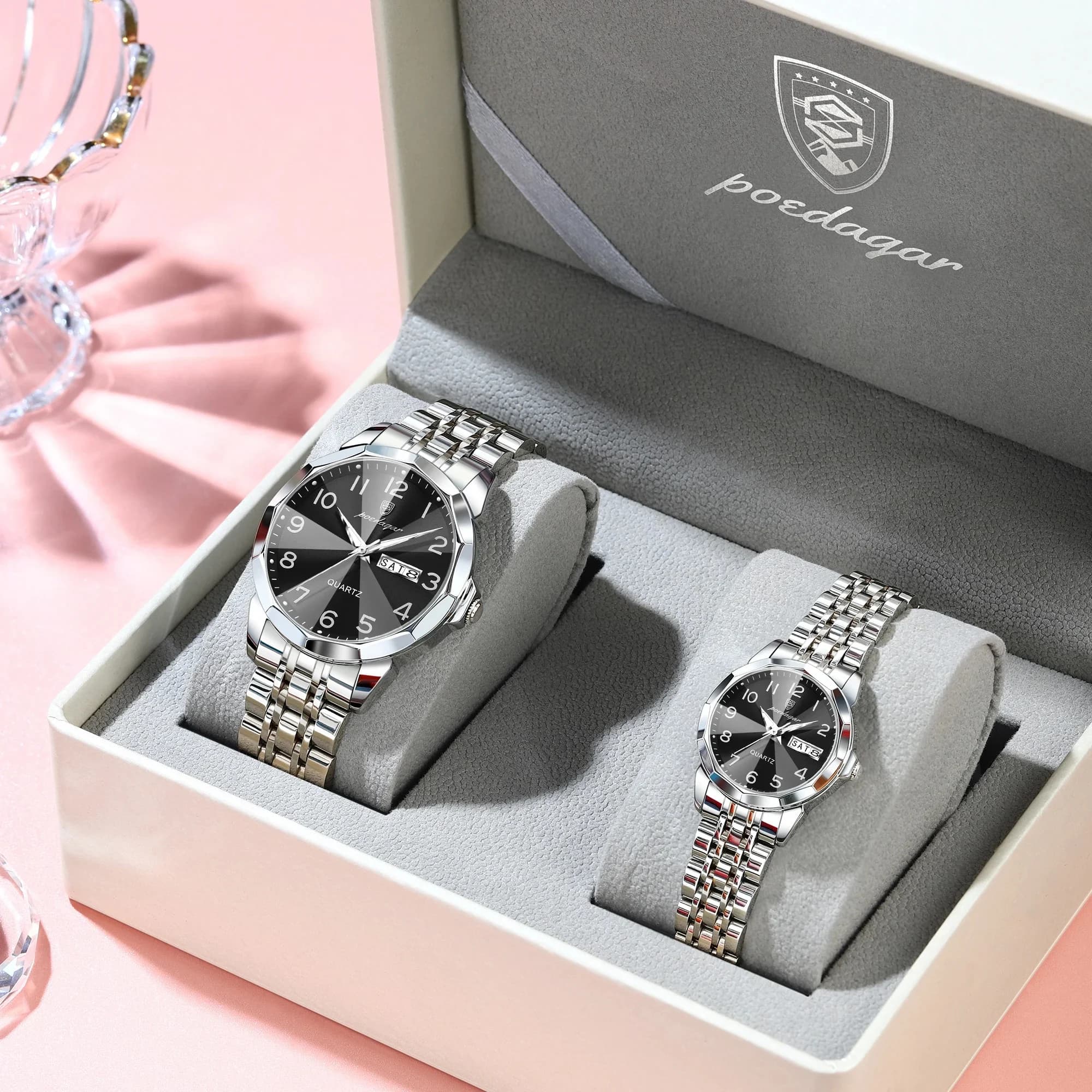 POEDAGAR 852 Couple's Watch Set 5