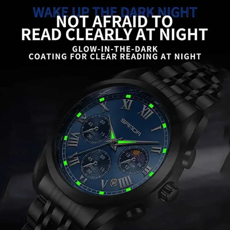 SANDA 5012 Executive Moonphase Steel Watch 3